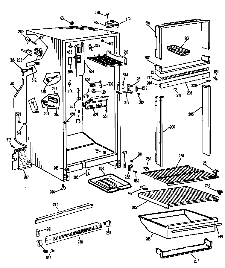 GE TBF15SFCL cabinet diagram