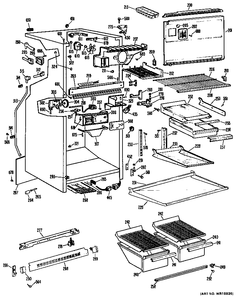 GE TBX18KFBR cabinet diagram