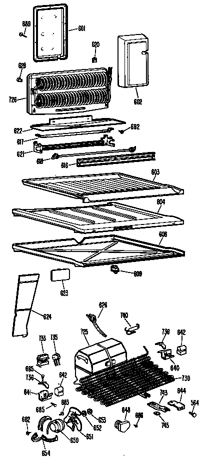 GE TBX18KFBR shelves diagram