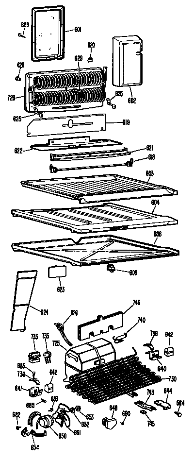 GE TBX23DFCR shelves diagram