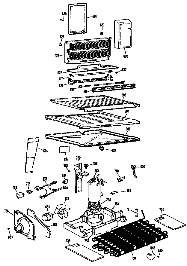 GE TBX19THBR unit diagram