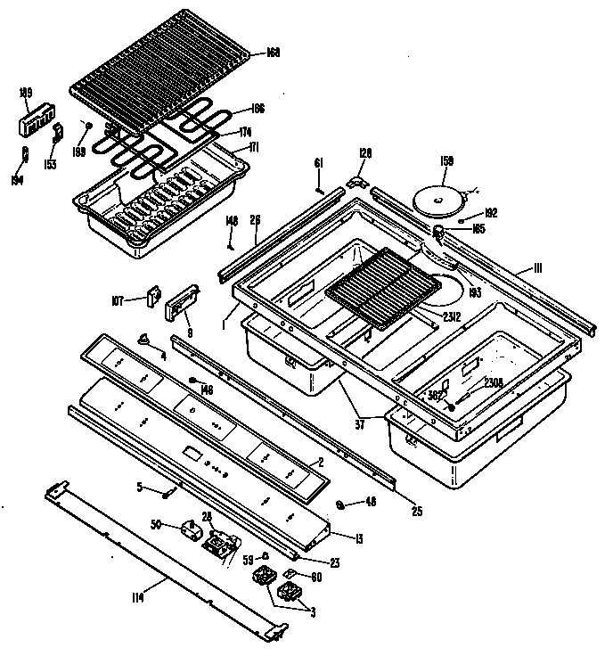 GE JXDC41001BC cooktop diagram