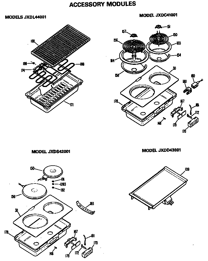 GE JXDC41001BC accessory modules diagram