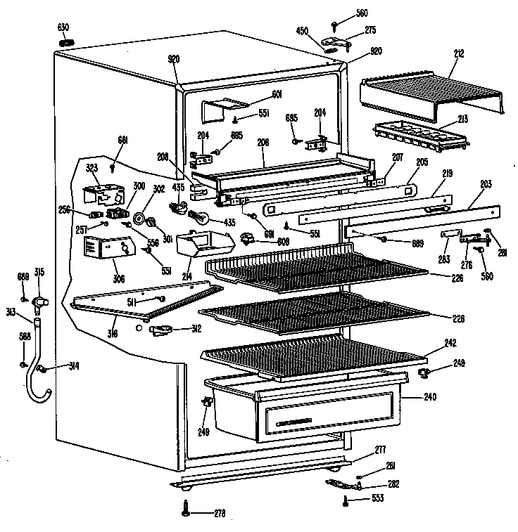 GE TB15SJCLAD cabinet diagram