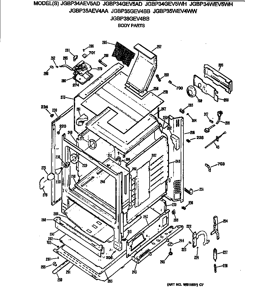 GE JGBP35WEV4WW body parts diagram