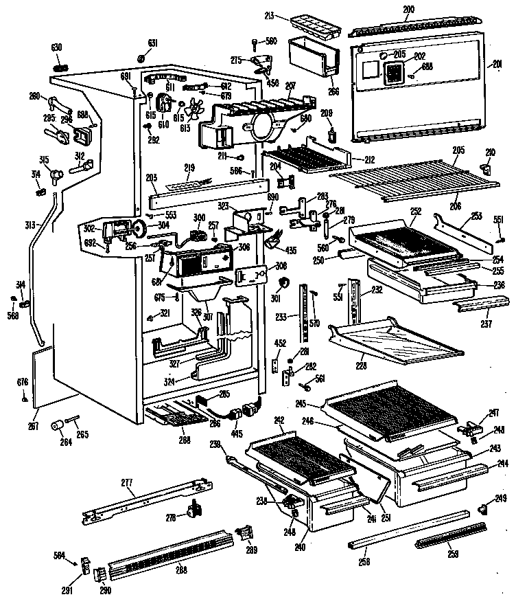 GE TBF17ZBMR cabinet diagram