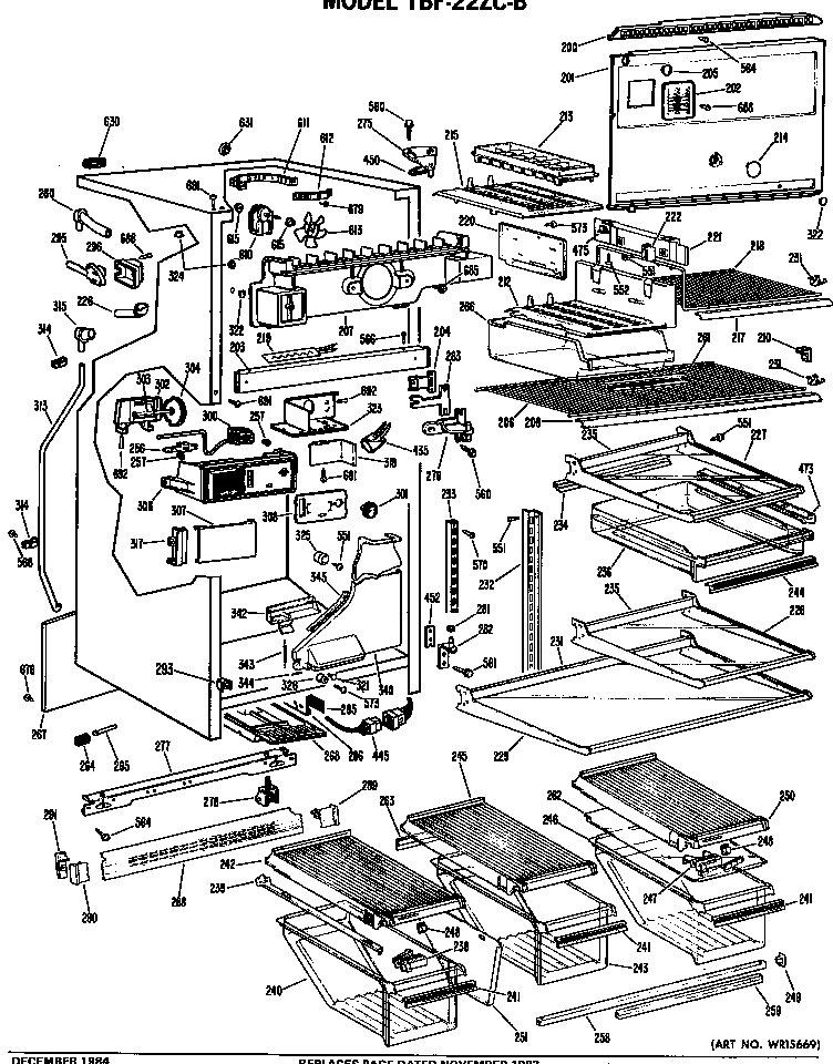 GE TBF22ZCCR cabinet diagram