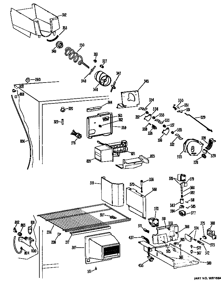 GE TBX22RFDR icemaker diagram