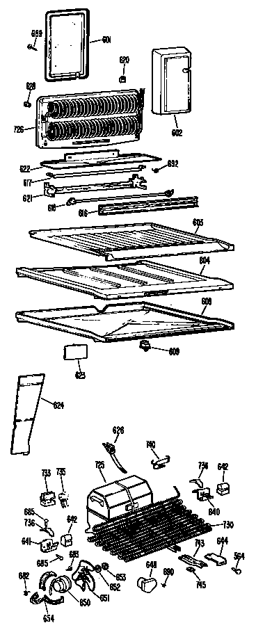 GE TBX18BGCR shelves diagram