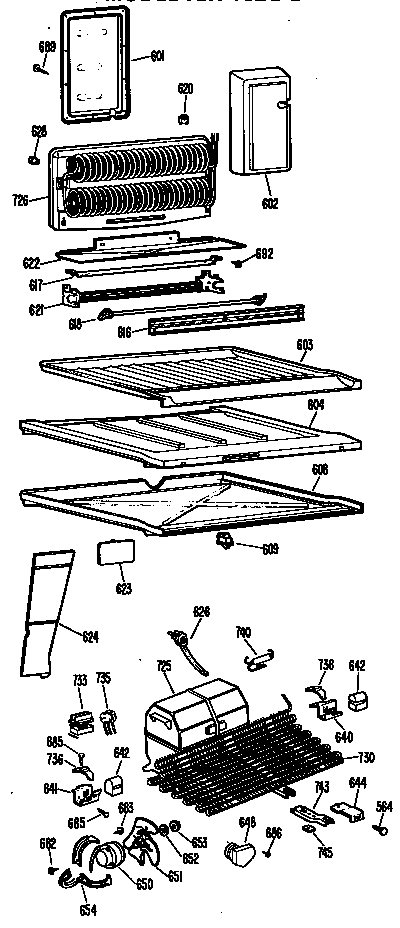 GE TBX18ZGCR shelves diagram