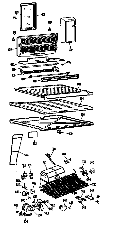 GE TBX20DGCR shelves diagram
