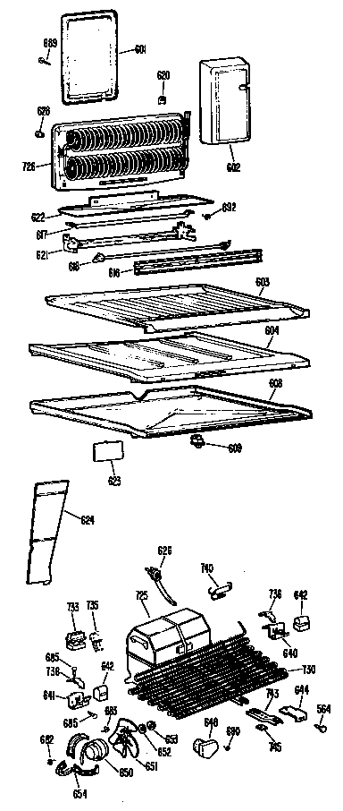 GE TBX20PGCR shelves diagram
