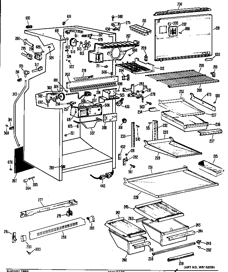 GE TBX18CHCR cabinet diagram