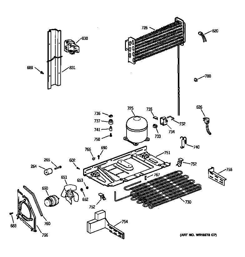 GE TBX19VIBLRAA unit parts diagram