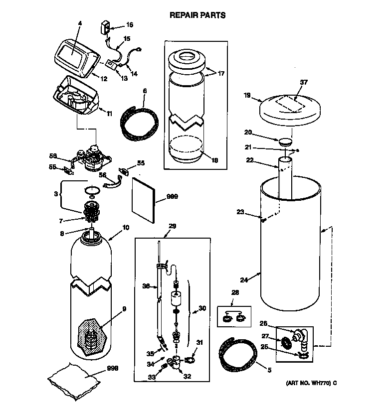 GE GNSF48A01 body parts diagram