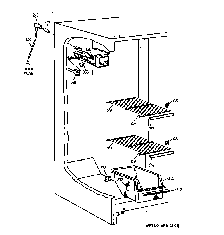 Kenmore 36358262894 freezer section diagram