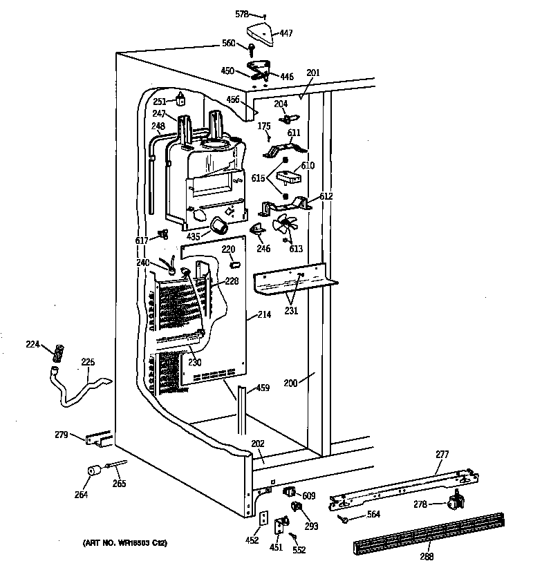 Kenmore 36348252894 freezer section diagram