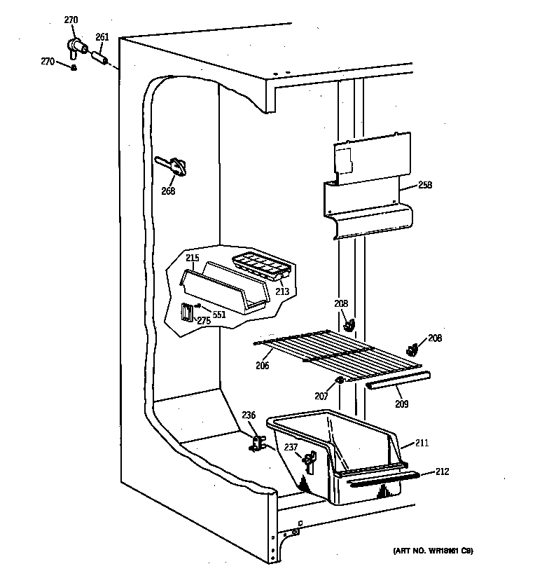 Kenmore 36348252894 freezer section diagram