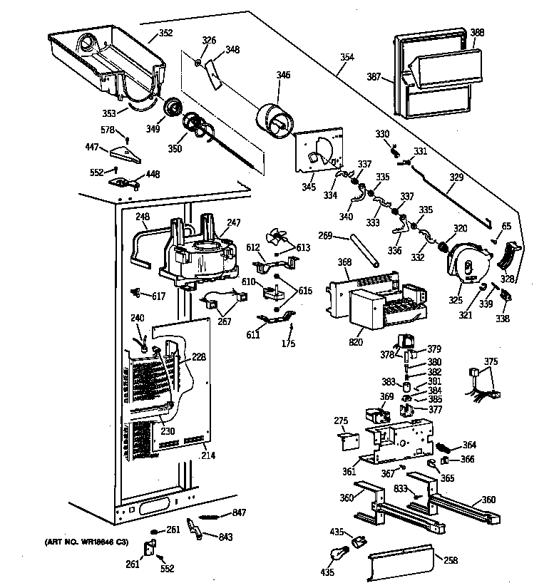 Kenmore 36358895894 freezer section diagram