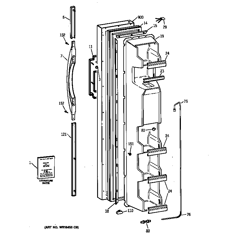 Kenmore 36359577994 freezer door diagram
