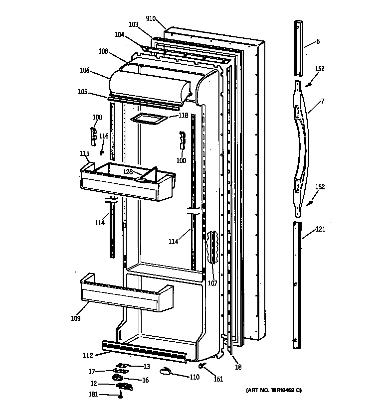 Kenmore 36359577994 fresh food door diagram
