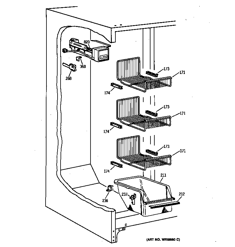 Kenmore 36359577994 freezer section diagram