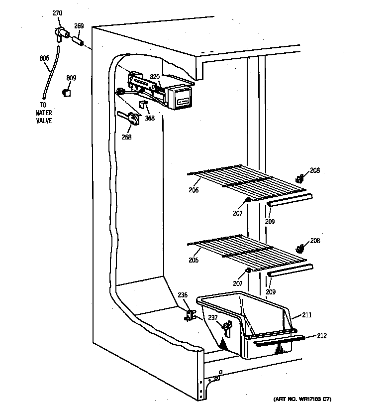 Kenmore 36358067894 freezer section diagram