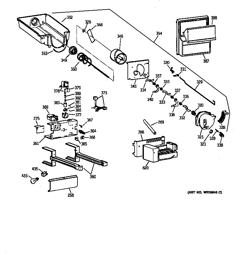 Kenmore 36358075894 ice bucket diagram