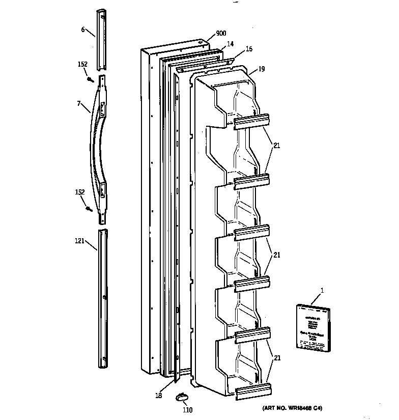 Kenmore 36358042894 freezer door diagram