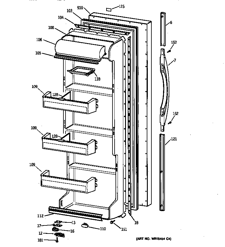 Kenmore 36358042894 fresh food door diagram