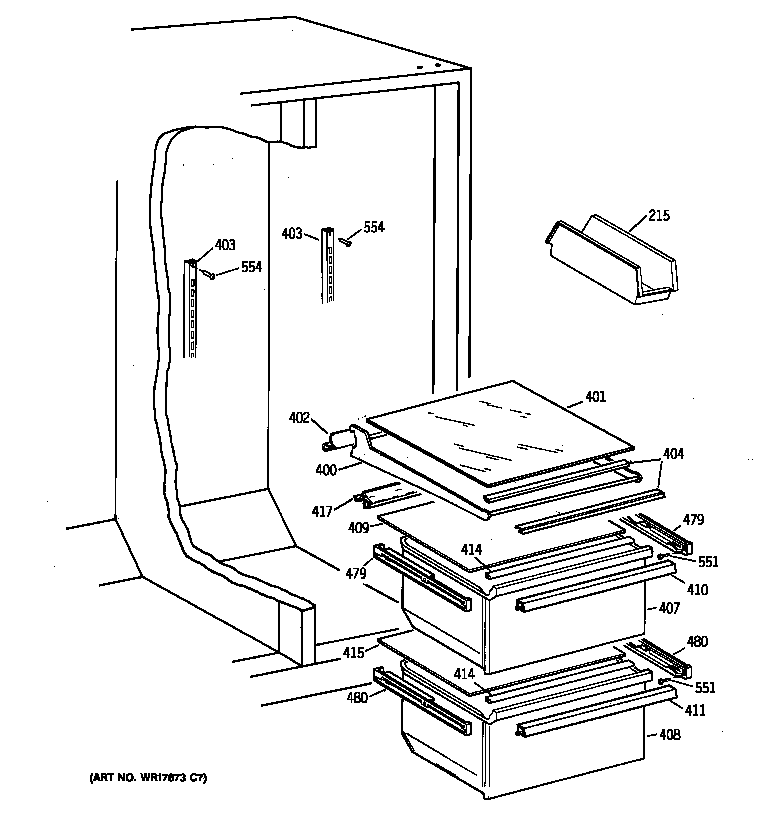 Kenmore 36358042894 fresh food section diagram