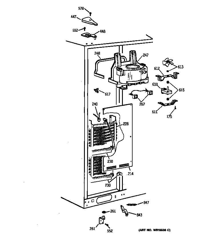 Kenmore 36358475892 freezer section diagram