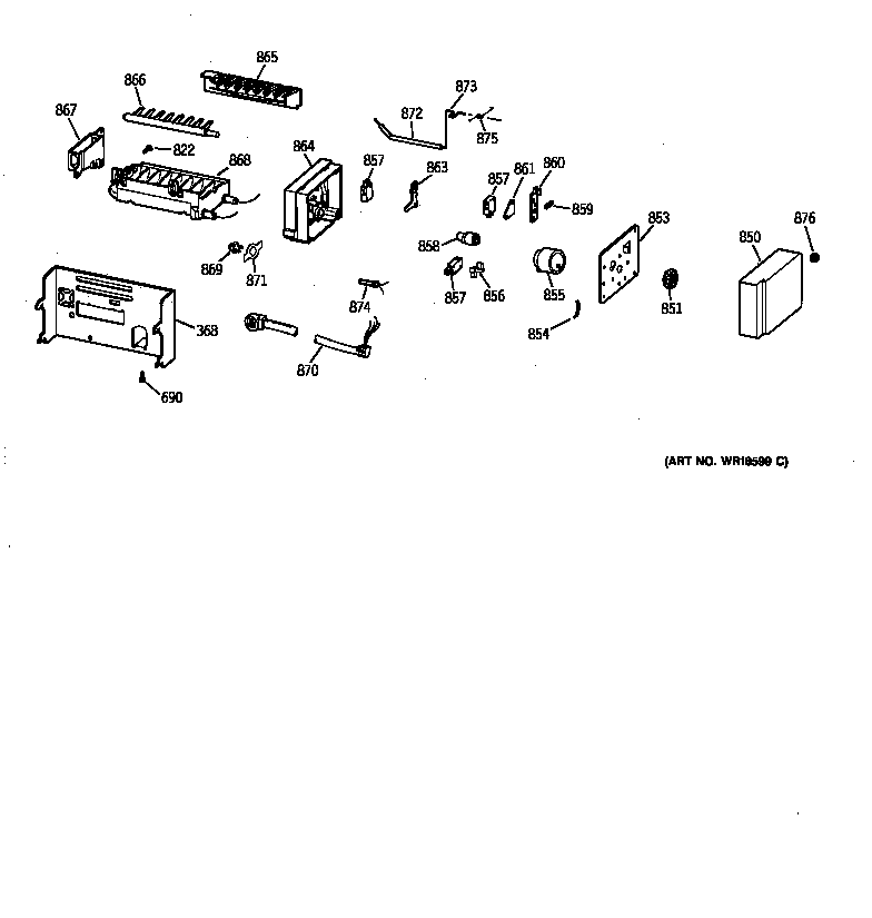 Kenmore 36358475892 icemaker wr30x0328 diagram