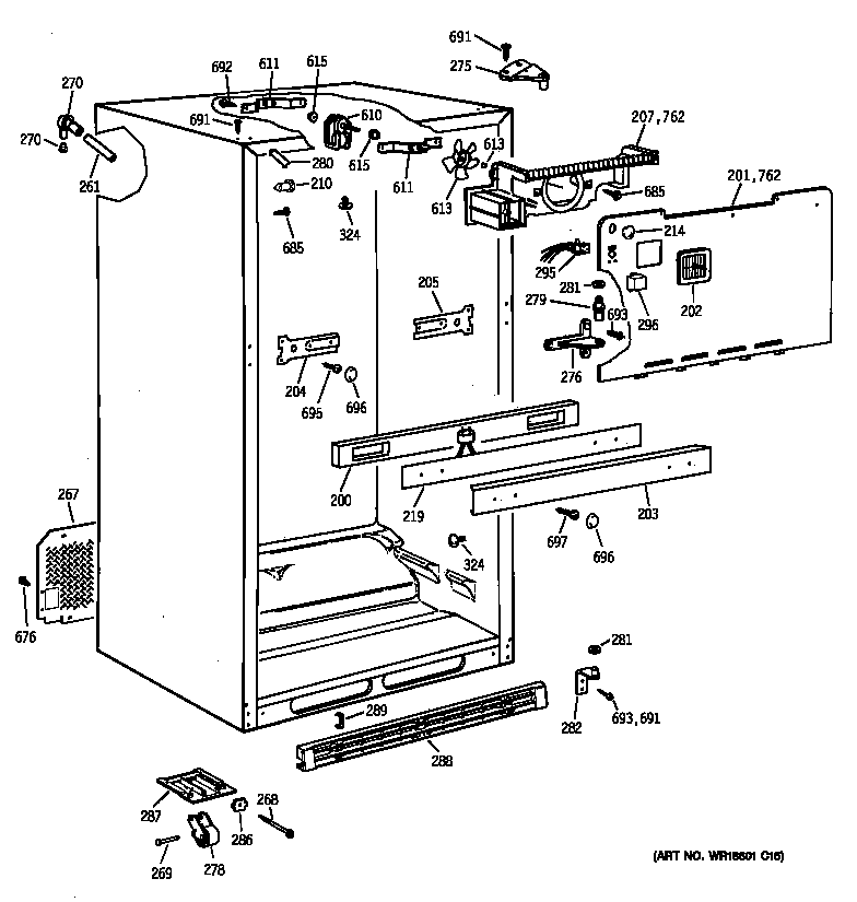 GE MTX21EABRRWW cabinet diagram