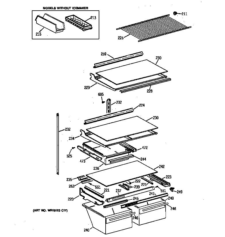 Hotpoint CTT21GABTRWW shelf parts diagram