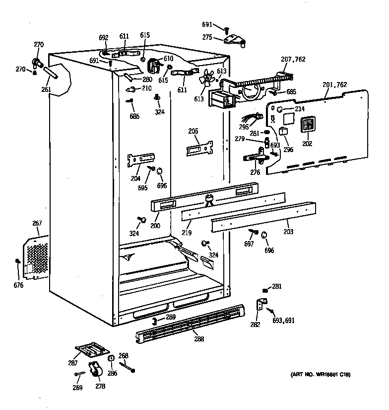 Hotpoint CTX18EABQRWW cabinet diagram