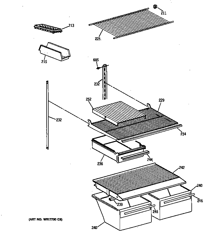 Hotpoint CTX18EABQRWW shelf parts diagram