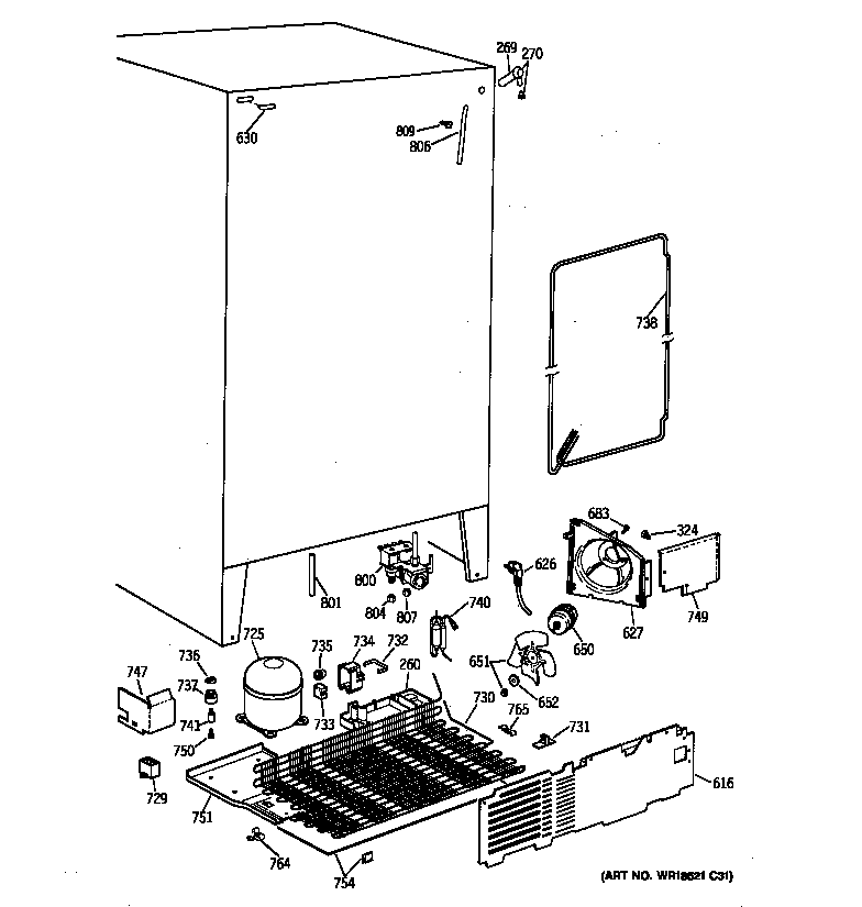 GE TFZ22PRBCBB unit parts diagram