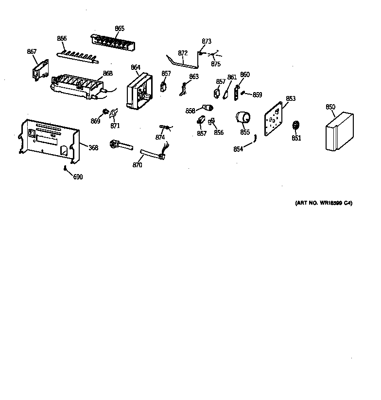 GE TFZ22PRBCBB icemaker wr30x0330 diagram