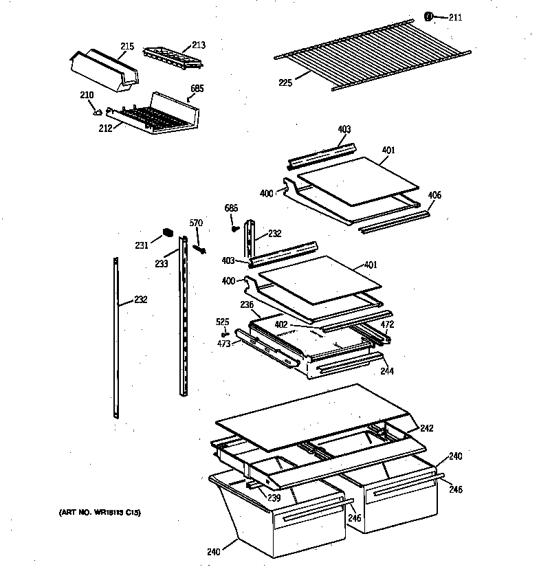 GE TBT18JABURWW shelf parts diagram
