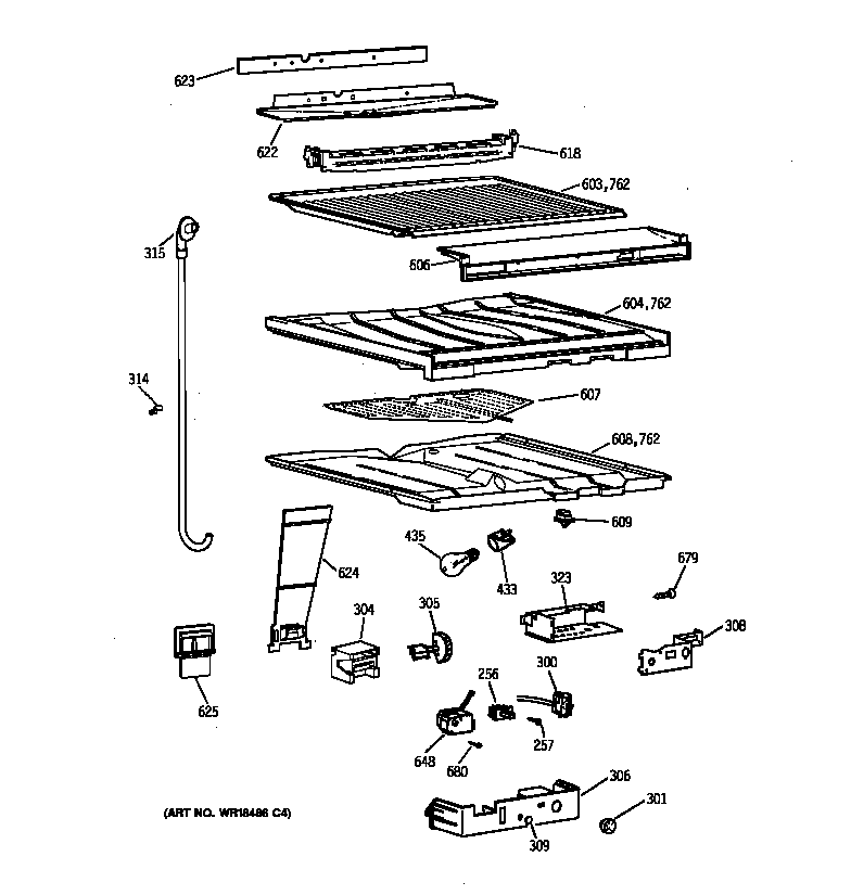 GE TBT18JABTRAA compartment separator parts diagram