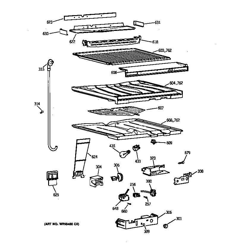 GE TBT24JABTRWW compartment separator parts diagram