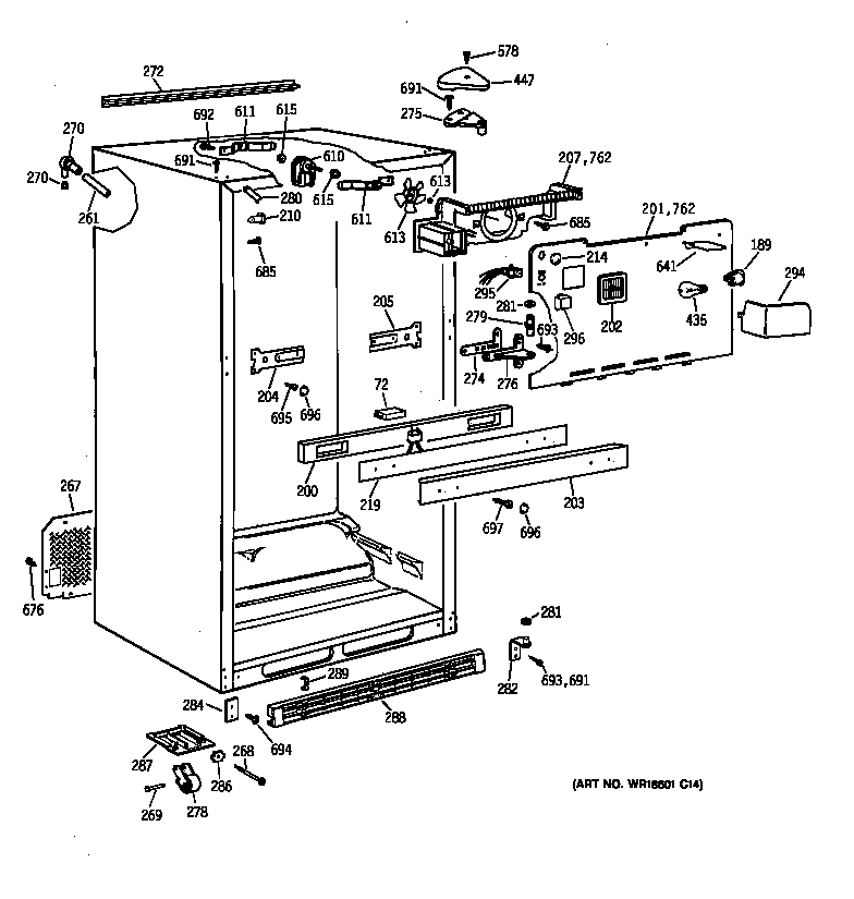 GE TBG22PABURWW cabinet parts diagram