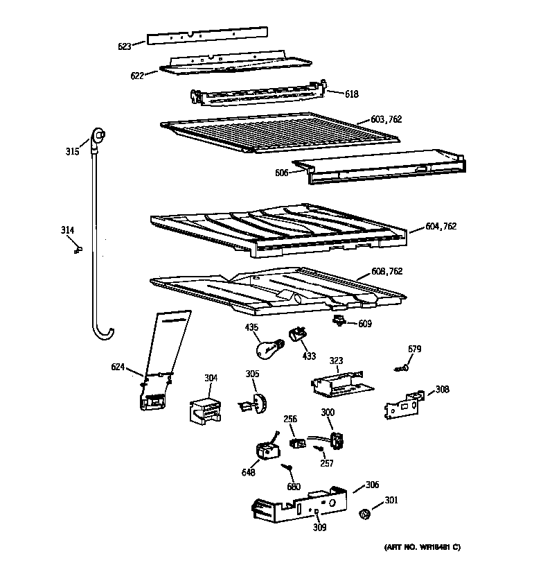 GE TBX22ZIBRRAA compartment separator parts diagram