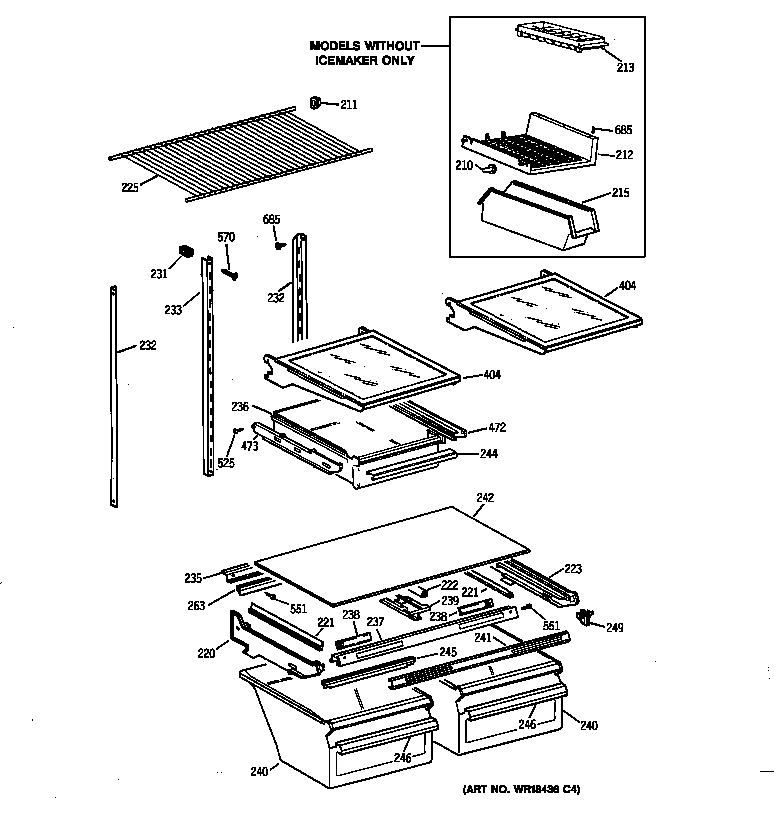 GE TBX21JABRRWW shelf parts diagram