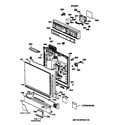 Hotpoint HDA200X-71BA escutcheon & door assembly diagram
