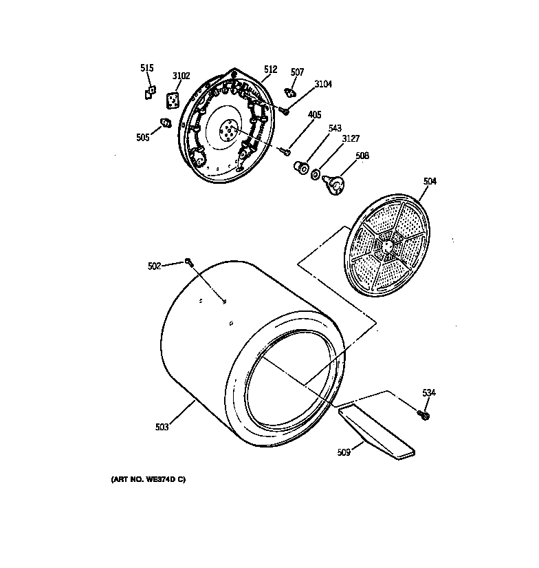 Hotpoint NKXR473ET3WW drum diagram