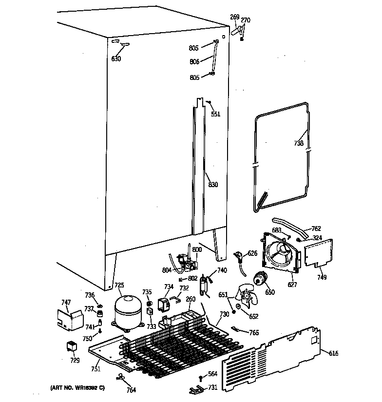 Hotpoint CSX20BIYDAD unit parts diagram