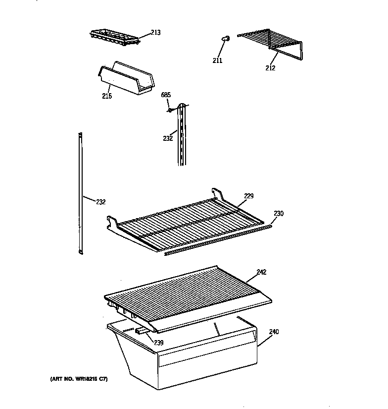 Hotpoint CTX18CAXRRAD shelf parts diagram