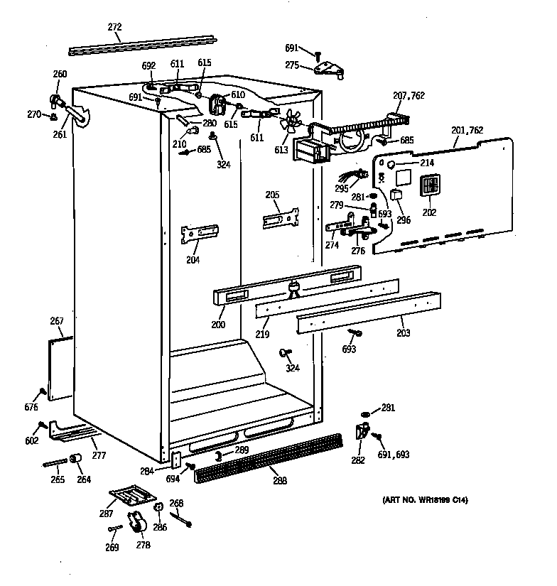 Hotpoint CTK18GAXSRWW cabinet parts diagram